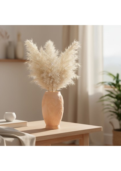 Pamore Dekoratif Vazo - Bej / Ahşap Tabanlı fiyatları