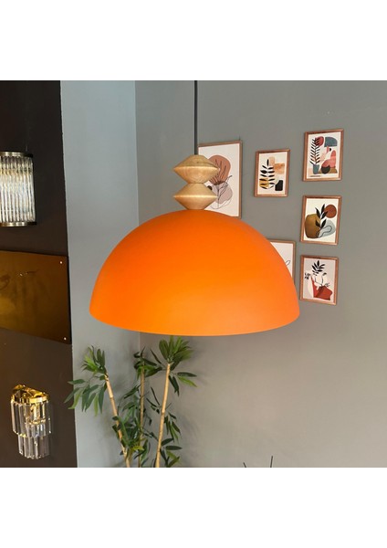 Linate Turuncu Q Kafa Başlık Avize Tekli Sarkıt Salon Kuaför Dekoratif Aydınlatma indirimleri