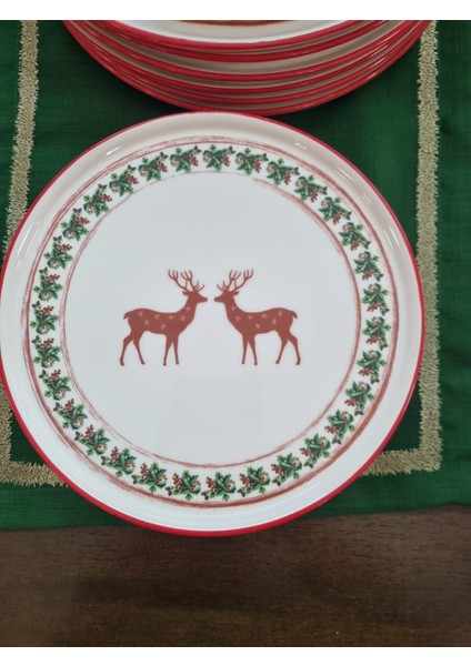 Yılbaşı Servis Tabağı Kokina 27 cm Stackable 6 Adet modelleri