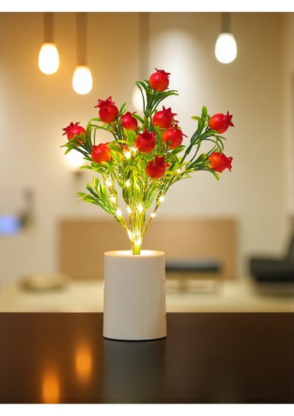 Bereket Getiren Nar Tasarımlı Dekoratif LED Işıklı Lamba 27 cm x 8 cm fiyatları