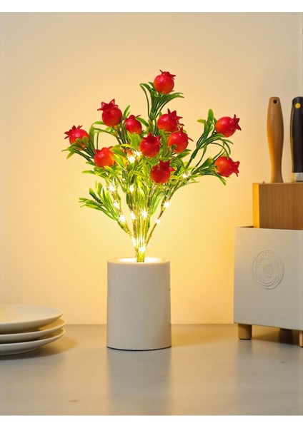 Bereket Getiren Nar Tasarımlı Dekoratif LED Işıklı Lamba 27 cm x 8 cm modelleri