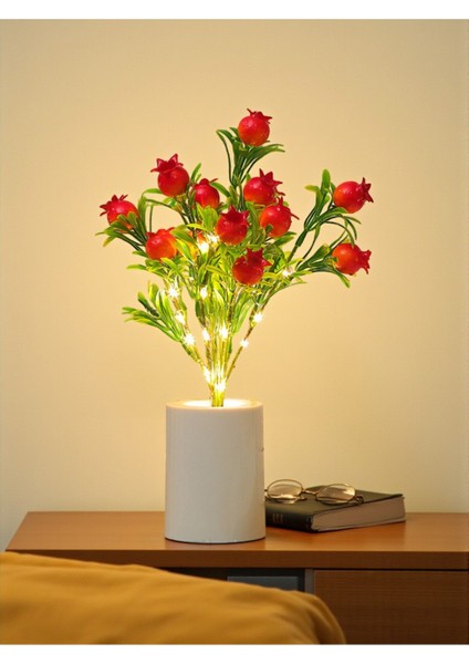 Bereket Getiren Nar Tasarımlı Dekoratif LED Işıklı Lamba 27 cm x 8 cm fırsatları