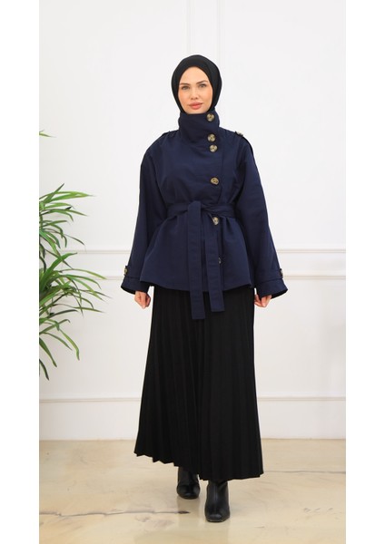 Kadın Kısa Trençkot Biker Tarz modelleri