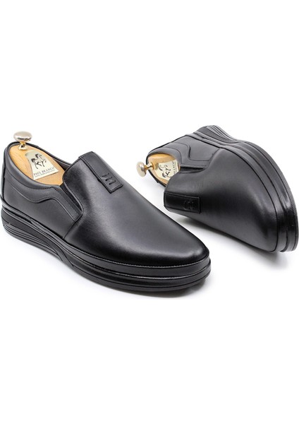 Hakiki Deri Erkekler Siyah Bağcıksız Gündelik Konfor Ayakkabı 24300 fiyatları