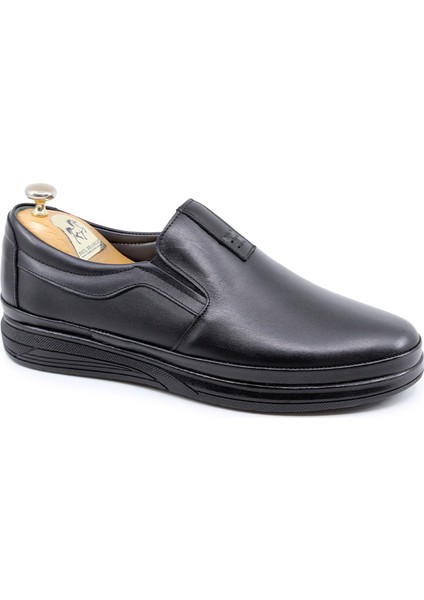Hakiki Deri Erkekler Siyah Bağcıksız Gündelik Konfor Ayakkabı 24300 modelleri