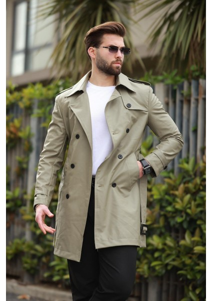 Uzun Beli Kemerli Apoletli Deri Trençkot & Pardesü modelleri