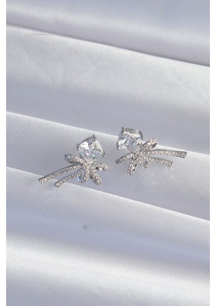 Hediye Takı için Kadın Küpe Pirinç Kare Zirkonlu Fiyonklu fiyatları