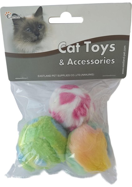 Techmrt Eastland 3lü Top Kedi Oyuncağı Tıkırtılı 4cm Çap