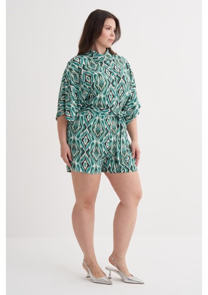 Beli Lastikli Kuşaklı Kısa Tulum fırsatları