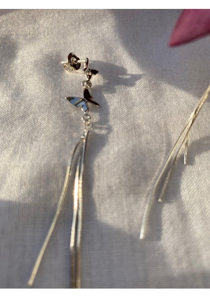 925 Ayar Sallantılı Tasarımlı Kadın Gümüş Küpe -Sade ve Şık - Kelebek Detaylı fiyatları