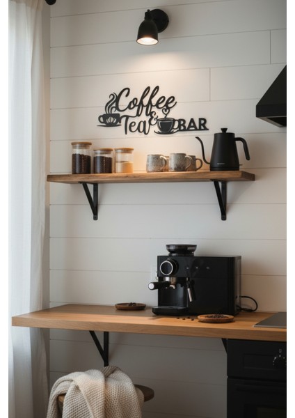 Kahve Temalı Metal Duvar Dekoru Mutfak Kahve Köşesi Aksesuarı Dekoratif Tablo