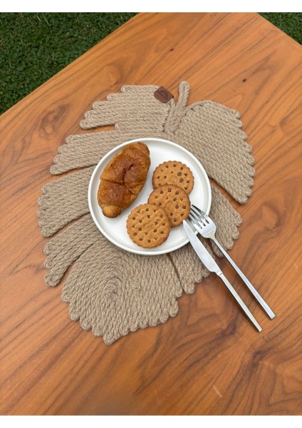 Tekstil El Yapımı Jüt Ip Yaprak Model Amerikan Servis- Supla – Doğal, Leke Tutmaz ve Rustik Sofra Aksesuarı fırsatları