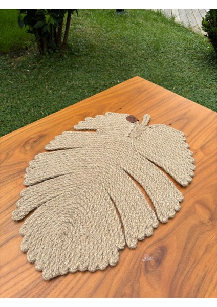 Tekstil El Yapımı Jüt Ip Yaprak Model Amerikan Servis- Supla – Doğal, Leke Tutmaz ve Rustik Sofra Aksesuarı