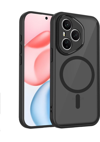 Honor 400 Pro Kılıf, Manyetik Yarı Saydam Mat Darbeye Dayanıklı ve Parmak Izi Önleyici Koruyucu Kılıf-Siyah (Yurt Dışından)