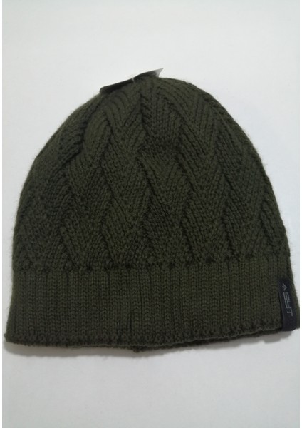 Erkek Klasik Triko Örgü Bere Haki Standart modelleri