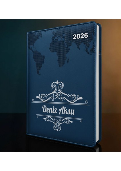 Kişiye Özel Isimli Termo Sert Kapak 2026 Lacivert Ajanda -2, Öğretmenler Günü Hediyesi, Yeni Iş Hediyesi