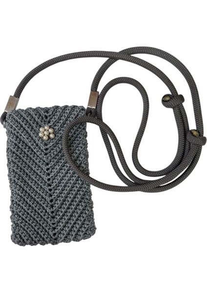 Telefon Çantası Günlük Kullanım Antrasit Renk Tamamen El Emeği ( Hand Made) Yerli Üretim indirimleri