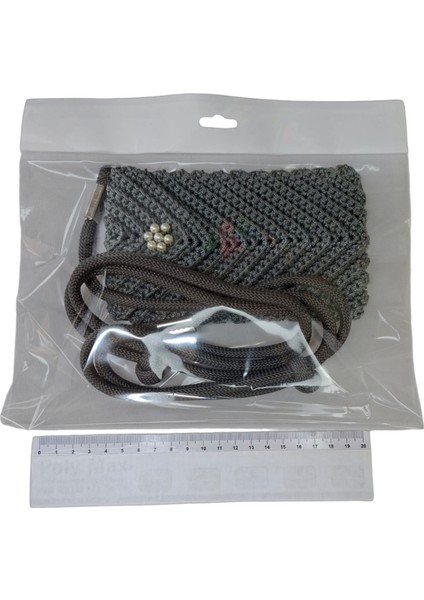 Telefon Çantası Günlük Kullanım Antrasit Renk Tamamen El Emeği ( Hand Made) Yerli Üretim