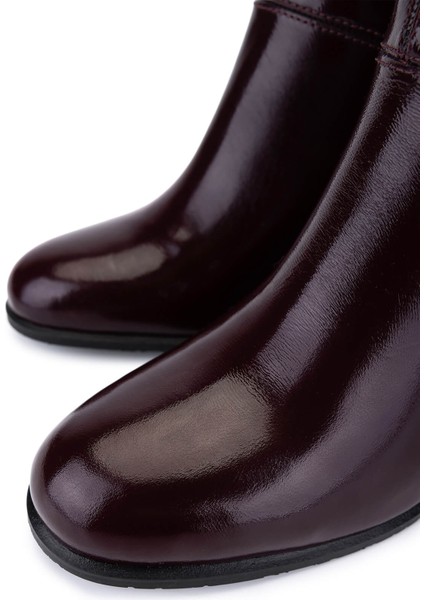 Kadın Hakiki Deri Bordo Klasik Bot 33 1000-2 Bn Bot SK25-26 Bordo Rugan modelleri