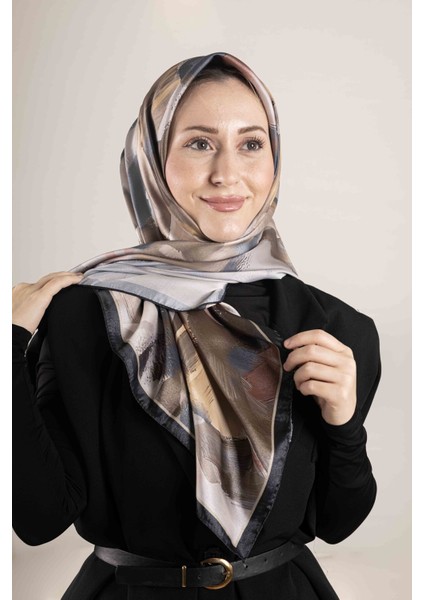 Dijital Kristal Desenli Eşarp 95x95 – Pastel Desen-2