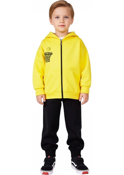 Erkek Çocuk Örme Baskılı Fermuarlı Üst ve Alt Takım Kaliteli Şık Rahat Günlük fiyatları