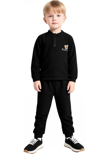 Erkek Çocuk Kışlık Örme Fermuarlı Baskılı Takım Kaliteli Şık Rahat Günlük fiyatları