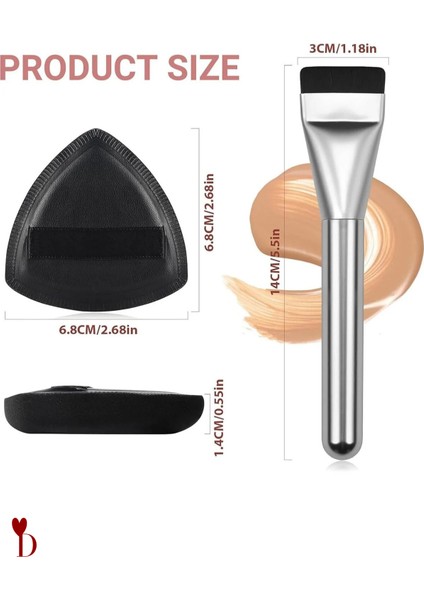 Fondöten Fırçası & 2 Adet Makyaj Puff Seti Siyah – Profesyonel Kusursuz Ten Makyajı Için 3’li Set indirimleri
