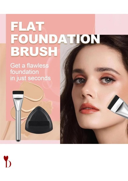 Fondöten Fırçası & 2 Adet Makyaj Puff Seti Siyah – Profesyonel Kusursuz Ten Makyajı Için 3’li Set