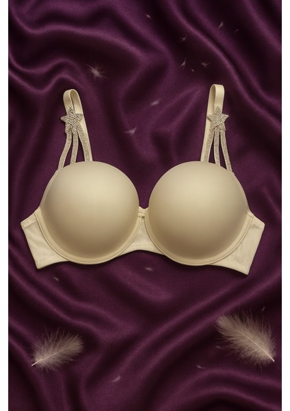 Taş Detaylı Beyaz Push Up Sütyen Takımı fiyatları