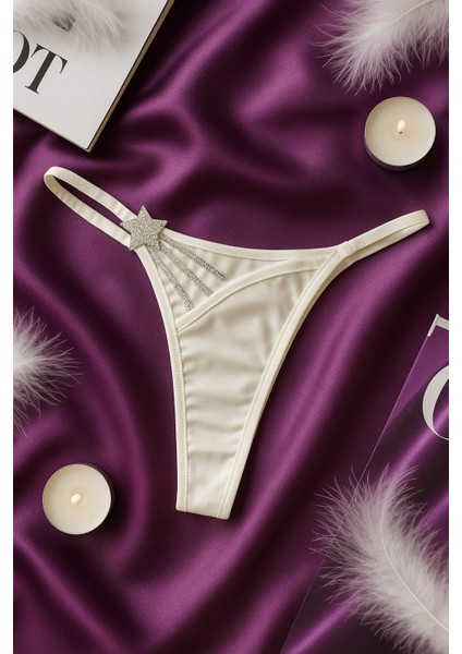 Taş Detaylı Beyaz Push Up Sütyen Takımı modelleri