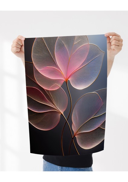 Çerçevesiz Poster,pembe Yapraklar Temalı Dijital Baskı Poster, Ev, Ofis, Salon Dekorasyon