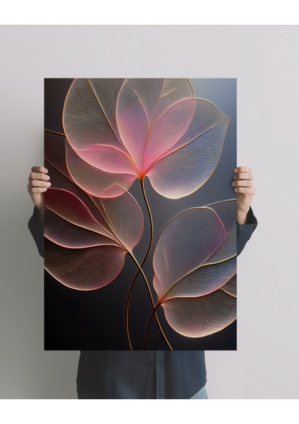 Çerçevesiz Poster,pembe Yapraklar Temalı Dijital Baskı Poster, Ev, Ofis, Salon Dekorasyon