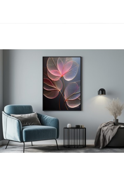 Çerçevesiz Poster,pembe Yapraklar Temalı Dijital Baskı Poster, Ev, Ofis, Salon Dekorasyon