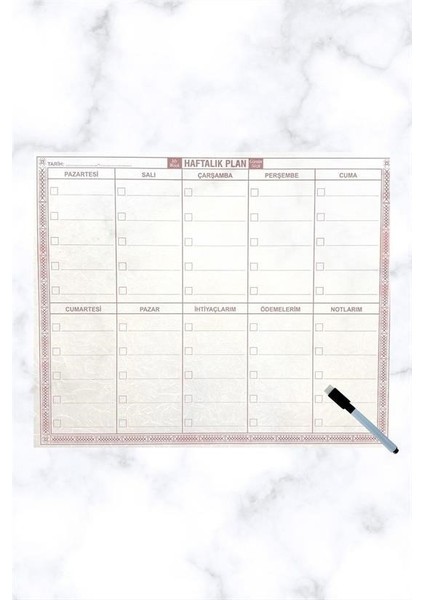 ® Şeffaf Kendiliğinden Yapışkanlı Kalemli Haftalık Planlayıcı 40CM-50CM fırsatları