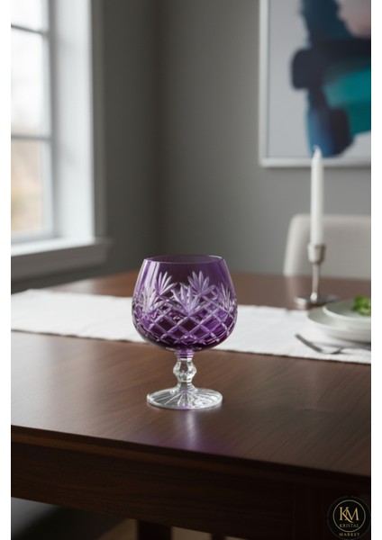 Bohemia Kristal Renkli Kristal Ayaklı Kahve Yanı Su Bardağı 250ML.