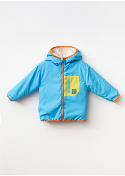 Çocuk Polar Çift Taraflı - Mavi/yeşil