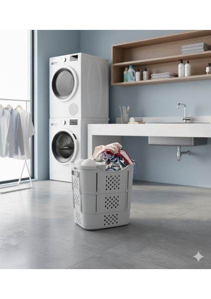 Katlanabilir Taşınabilir Çamaşır Sepeti ve Mandal Sepeti