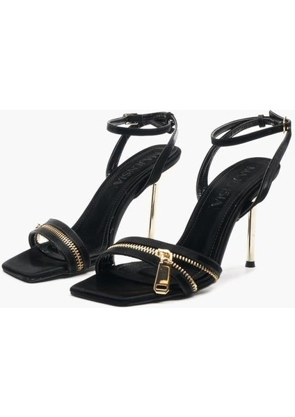 155200 Fermuar Detaylı Ince Topuklu Ayakkabı Siyah Vagum fiyatları
