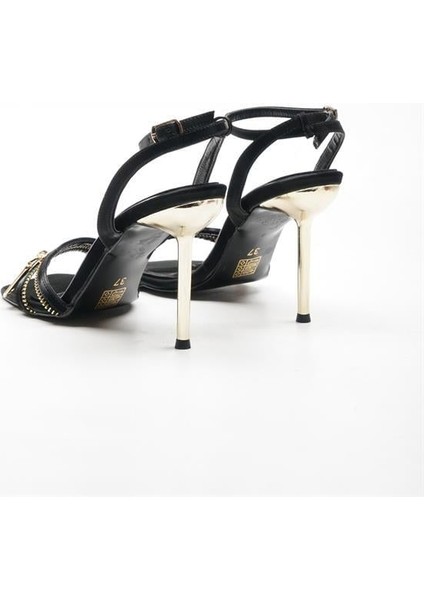 155200 Fermuar Detaylı Ince Topuklu Ayakkabı Siyah Vagum modelleri