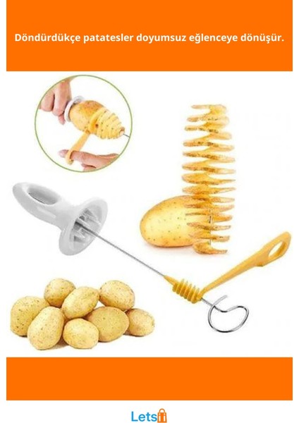 Paslanmaz Çelik Spiral Patates Dilimleyici Pratik Mutfak Aleti fiyatları
