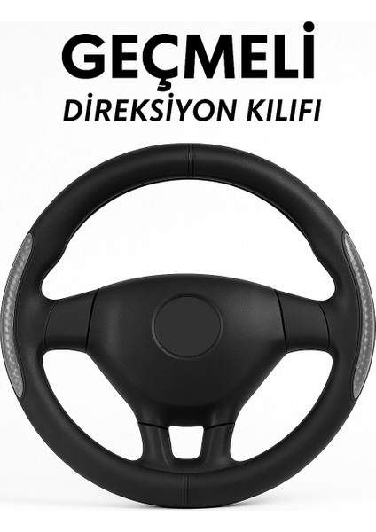 Citroen Berlingo 2009-2018 Geçmeli Direksiyon Kılıfı Delikli Siyah Gümüş Deri modelleri