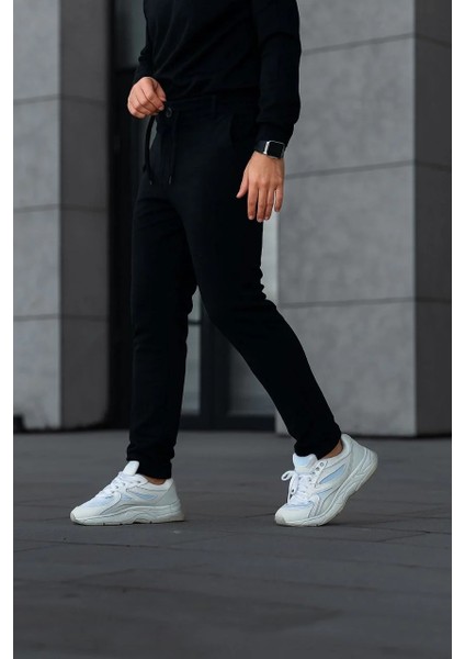 Erkek Diagonel Mikro Dokulu Cepli Pantolon - Siyah fiyatları