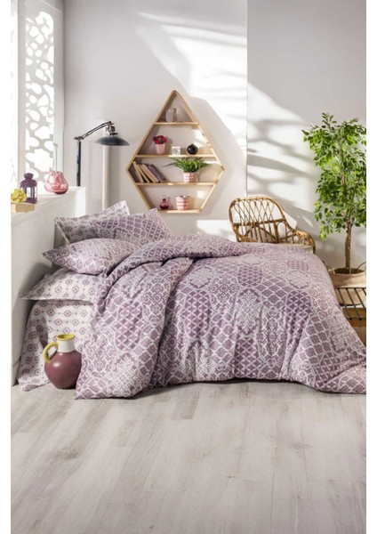 Çift Kişilik Ranforce Nevresim Takımı &#37;100 Pamuklu Zarafet