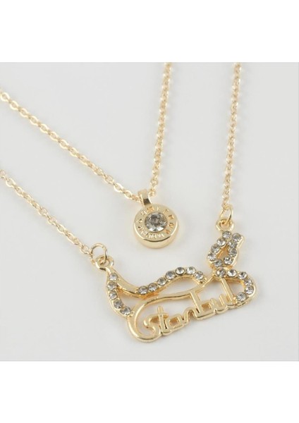 Istanbul Yazılı Yeni Sezon Ikili Kolye