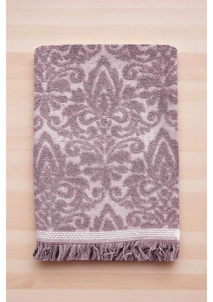 2 Parça Jakarlı Banyo Havlu Takımı &AMP;#37;100 Pamuklu 90X150 cm Arden Mor modelleri