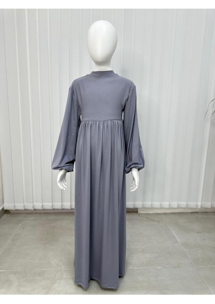 Çocuk Namaz Elbisesi Hazır Eşarbı ile Takım Gri Renk fiyatları