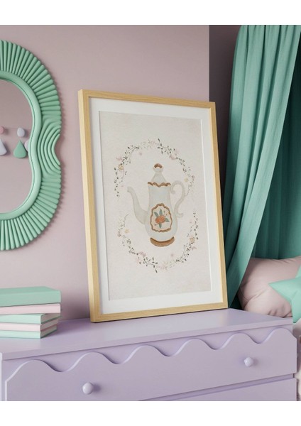 Vintage Çaydanlık Dijital Baskı Vintage Poster (Çerçevesiz)