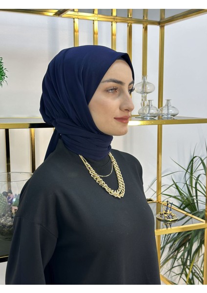 Ithal Kumaş Çıtçıtlı Hazır Şal Iki Sekılde Kullanılır Lacivert