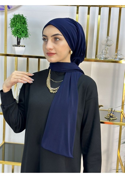 Ithal Kumaş Çıtçıtlı Hazır Şal Iki Sekılde Kullanılır Lacivert modelleri