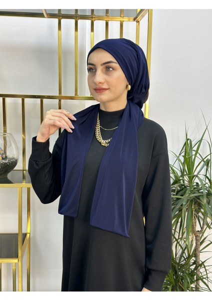 Ithal Kumaş Çıtçıtlı Hazır Şal Iki Sekılde Kullanılır Lacivert